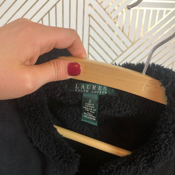 Ralph Lauren | Soft Fuzzy Black Vest - Picture 4 of 4